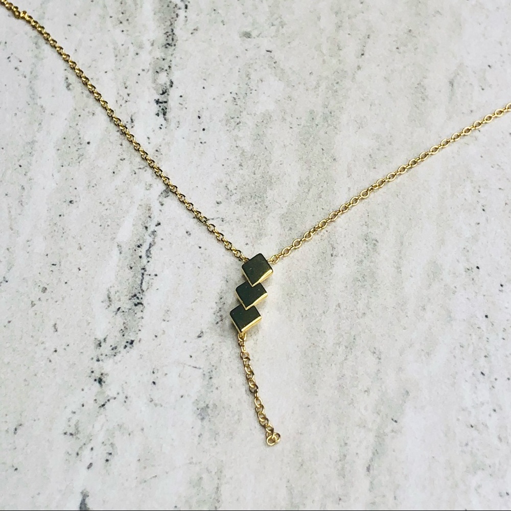 925 Sterling Silver Gold Geometric Necklace